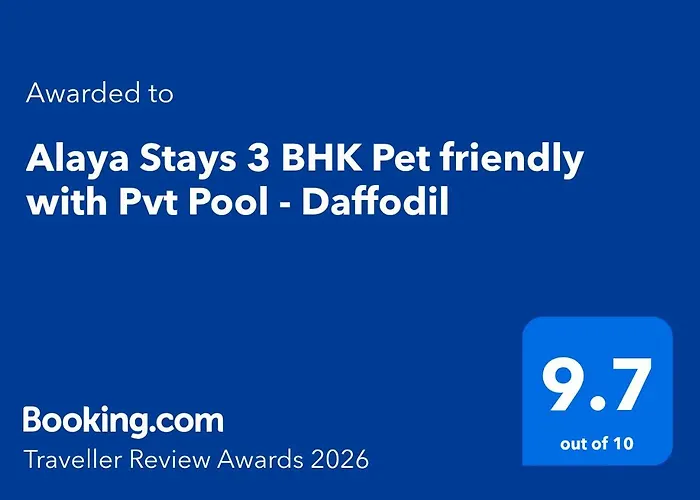Alaya Stays 3 Bhk Pet Friendly With Pvt Pool - Daffodil